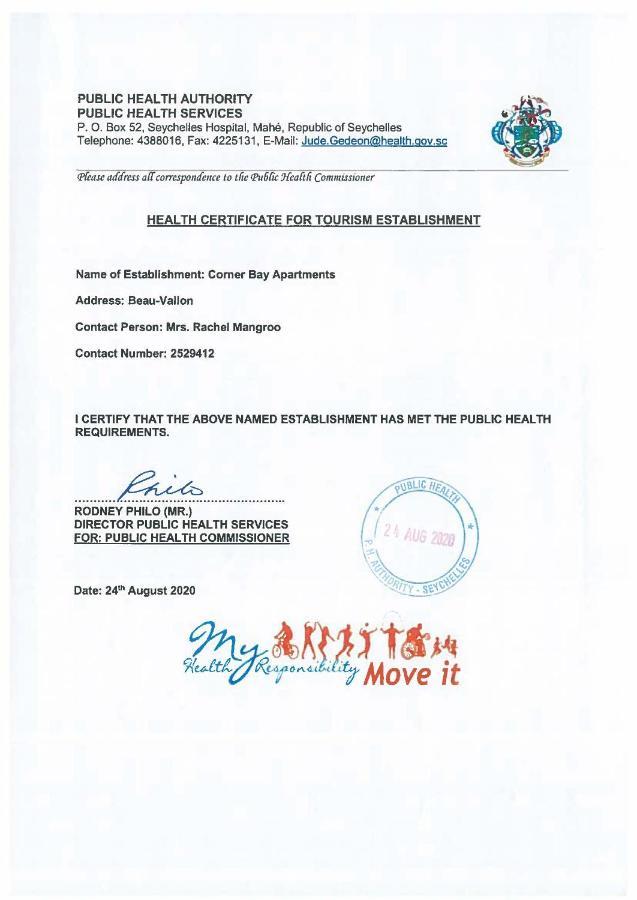 ויקטוריה Corner Bay Apartments Beau Vallon,Mahe מראה חיצוני תמונה